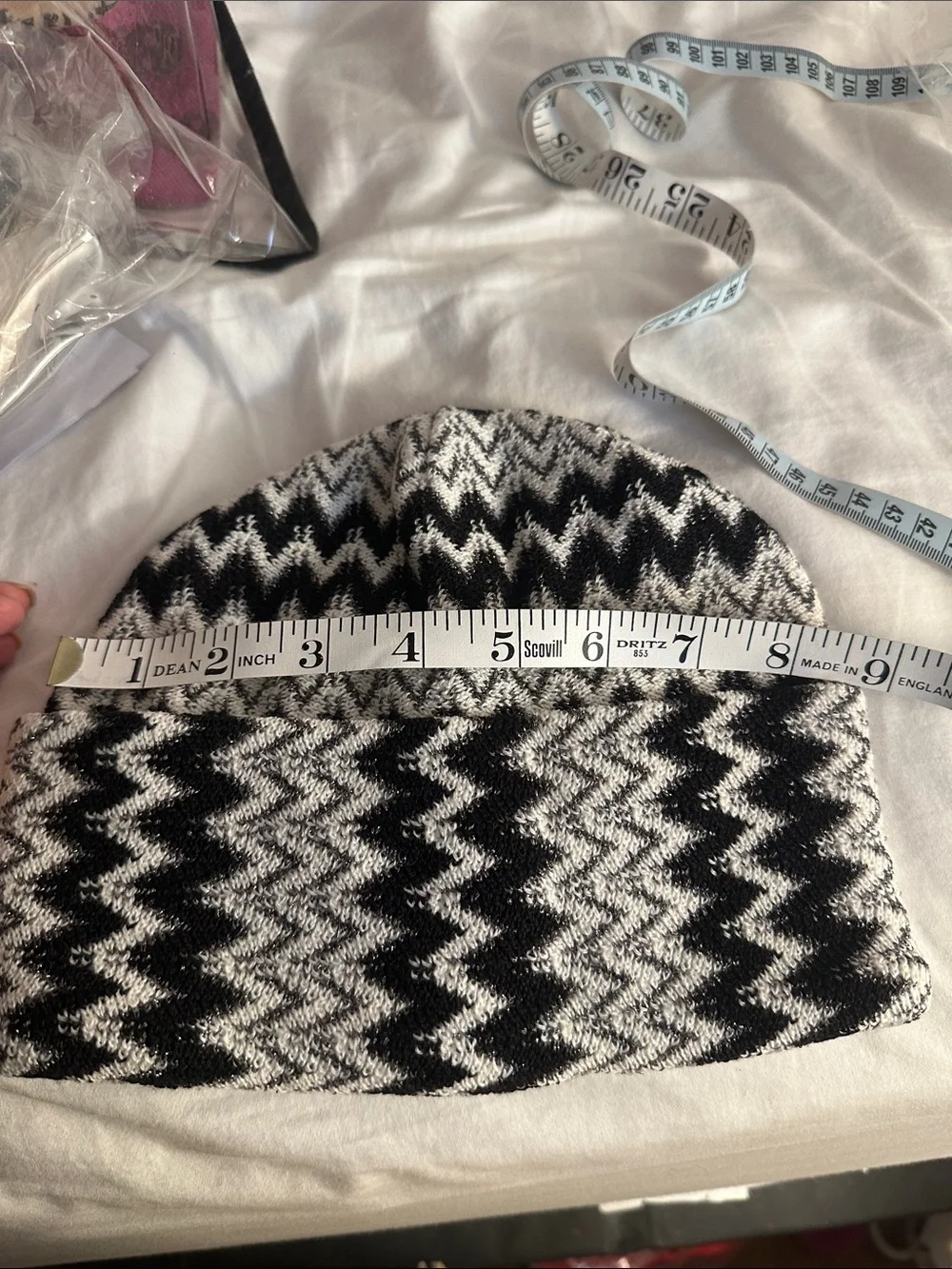Missoni Black and White Zigzag Knit Beanie